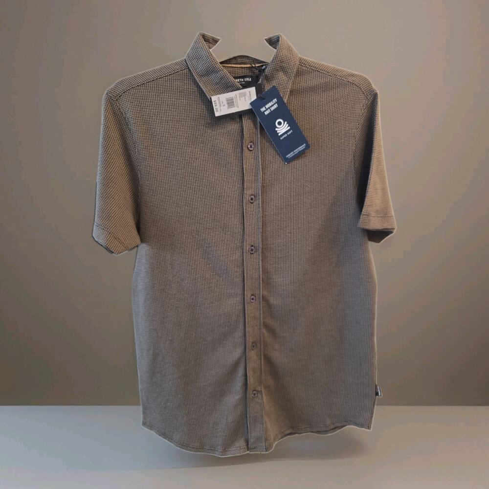 Kenneth Cole Textured Super Soft Mobility Knit Shirt - Men's Size Small